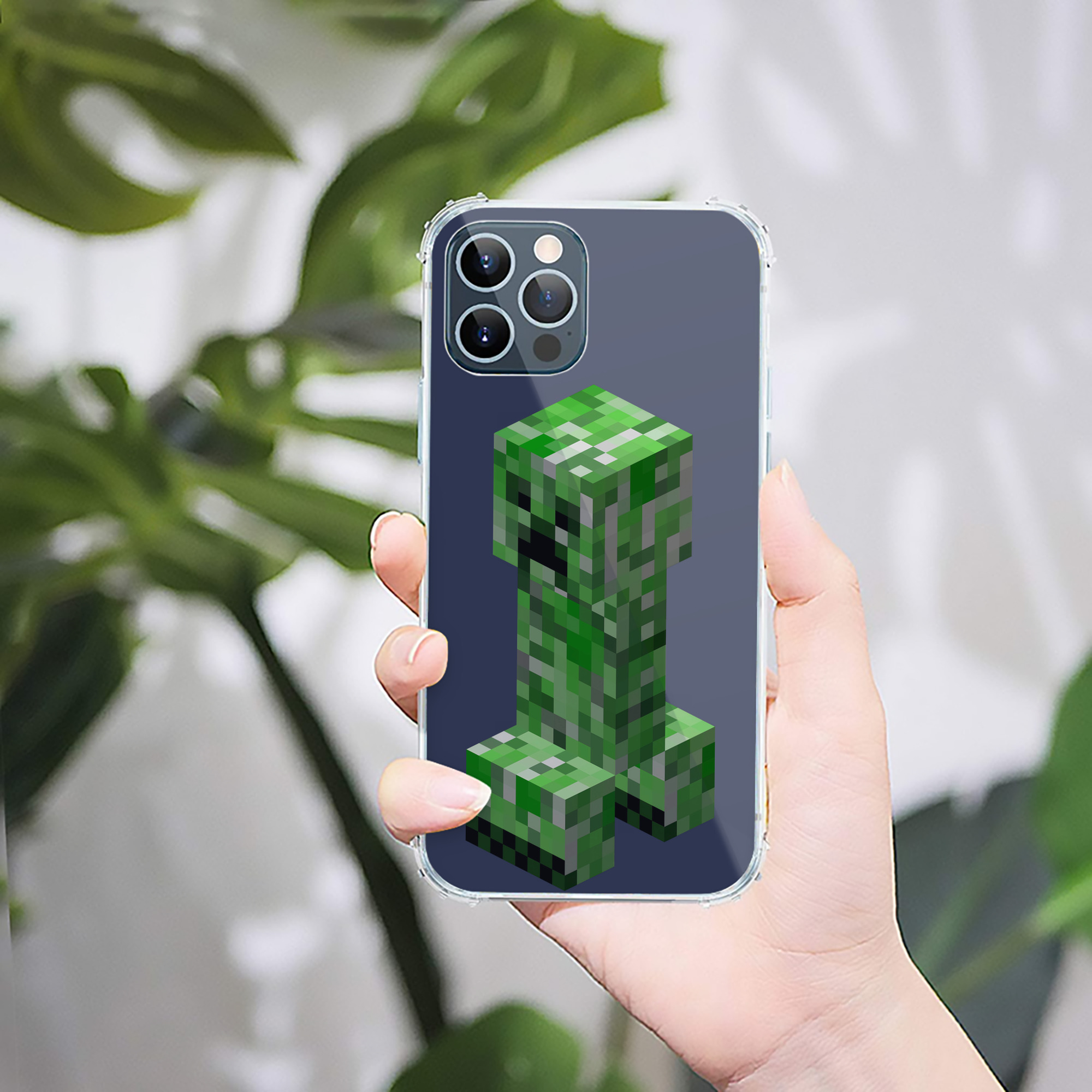 （画像用） マインクラフト ブロックの世界 Minecraft MC Block world 【iPhone 12シリーズ対応】透明スマホケース（クリアソフトケース）